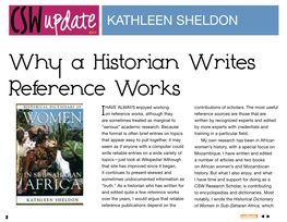 Kathleen Sheldon Has Been a CSW Research Mantsopa, Appeared in 1963, and She Has in Cameroon, Women’S Groups in Sierra Scholar Since 1989