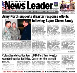 Army North Supports Disaster Response Efforts Following Super Storm Sandy in One of the Costliest and Command of U.S