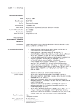 Curriculum Vitae Anna Nerelli