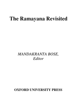 The Ramayana Revisited