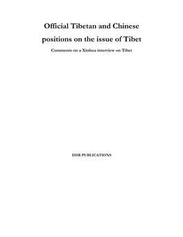 Official Tibetan and Chinese Positions on the Issue of Tibet (1994)