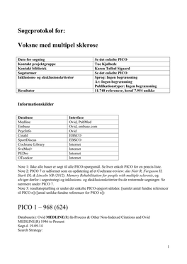 Voksne Med Multipel Sklerose PICO 1