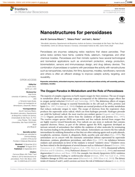 Nanostructures for Peroxidases