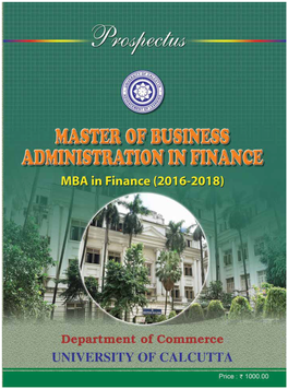 MBA in Finance University of Calcutta Advisory Board