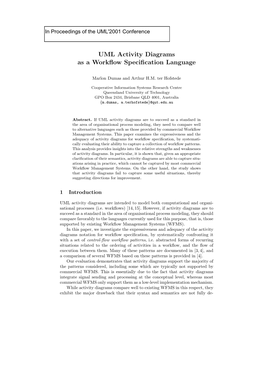 UML Activity Diagrams As a Workflow Specification Language