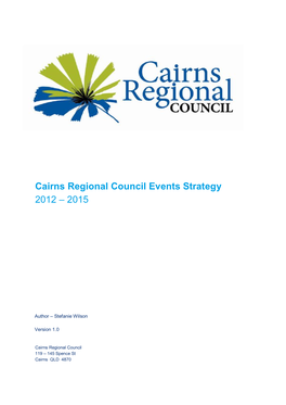 Cairns Regional Council Events Strategy 2012 – 2015