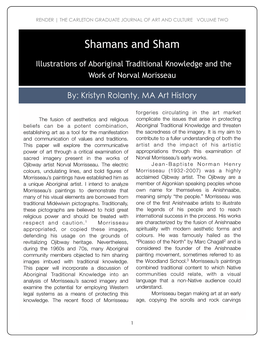 Illustrations of Aboriginal Traditional Knowledge and the Work of Norval Morisseau