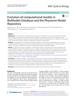 Evolution of Computational Models in Biomodels Database and The