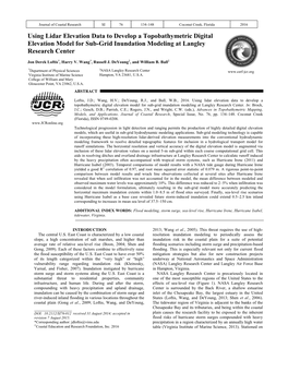 Using Lidar Elevation Data to Develop a Topobathymetric Digital Elevation Model for Sub-Grid Inundation Modeling at Langley Research Center