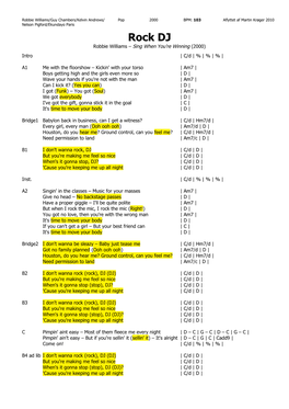 Rock DJ Robbie Williams – Sing When You're Winning (2000) Intro | C/D | % | % | % |