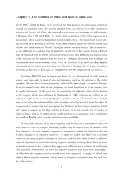 Chapter 4. the Solution of Cubic and Quartic Equations