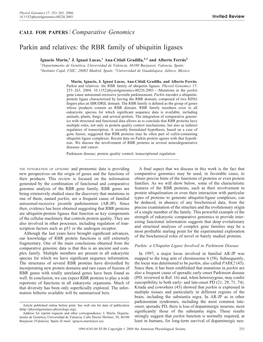 Parkin and Relatives: the RBR Family of Ubiquitin Ligases