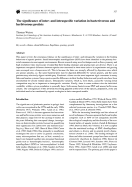 The Significance of Inter- and Intraspecific Variation in Bacterivorous and Herbivorous Protists