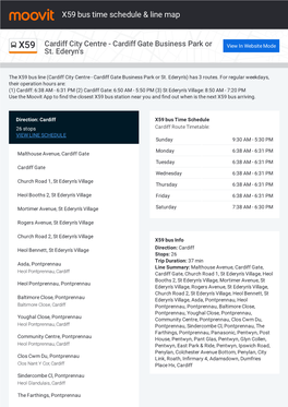 X59 Bus Time Schedule & Line Route