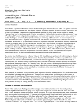 National Register of Historic Places Continuation Sheet