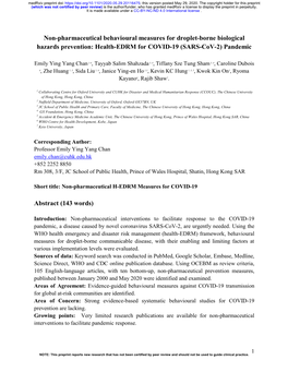 Health-EDRM for COVID-19 (SARS-Cov-2) Pandemic