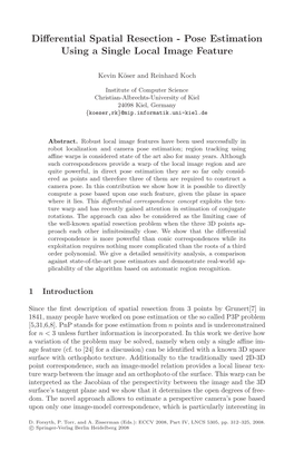 Differential Spatial Resection-Pose Estimation Using a Single Local Image Feature