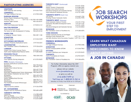 A JOB in CANADA! Local Agencies Serving Immigrants