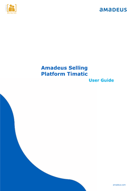 Amadeus Selling Platform Timatic User Guide
