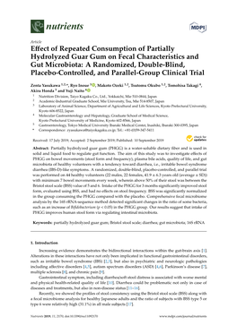 Effect of Repeated Consumption of Partially Hydrolyzed Guar