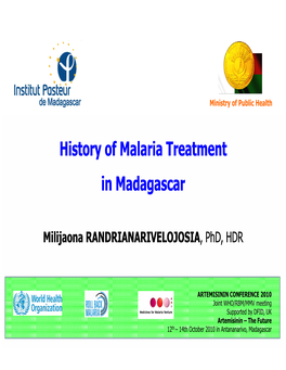 History of Malaria Treatment in Madagascar