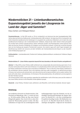 Niedernstöcken 21 – Linienbandkeramisches Expansionsgebiet Jenseits Der Lössgrenze Im Land Der Jäger Und Sammler? Klaus Gerken Und Hildegard Nelson