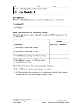 Study Guide A