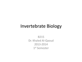 Invertebrate Biology