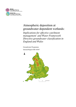 Atmospheric Deposition at Groundwater Dependent Wetlands