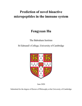 Prediction of Novel Bioactive Micropeptides in the Immune System