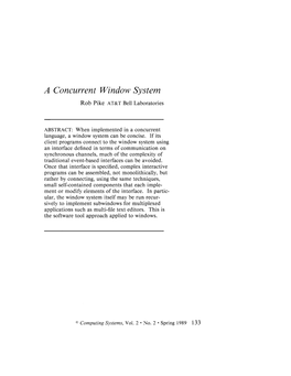 A Concurrent Window System