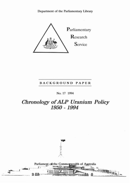 Chronology of ALP Uranium Policy 1950-1994