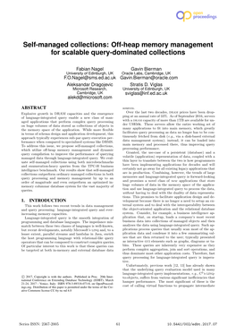 Off-Heap Memory Management for Scalable Query-Dominated Collections