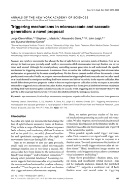 Triggering Mechanisms in Microsaccade and Saccade Generation: a Novel Proposal