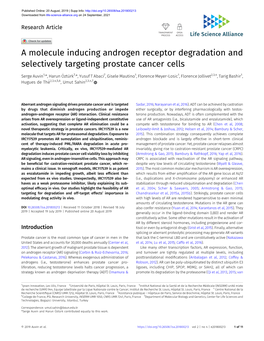 A Molecule Inducing Androgen Receptor Degradation and Selectively Targeting Prostate Cancer Cells