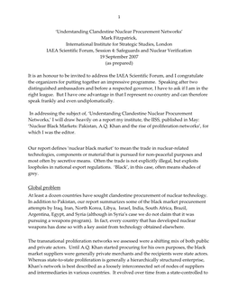 'Understanding Clandestine Nuclear Procurement Networks' Mark