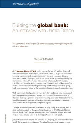 Building the Global Bank: an Interview with Jamie Dimon 51