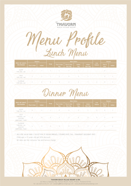 Downland Catering Menu