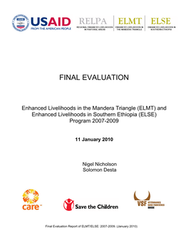 Final Evaluation Report of ELMT/ELSE: 2007-2009