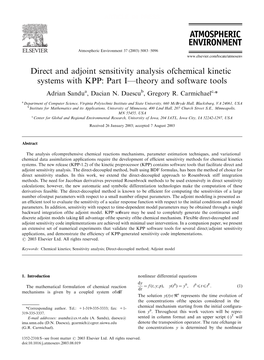 Direct and Adjoint Sensitivity Analysis of Chemical Kinetic Systems With