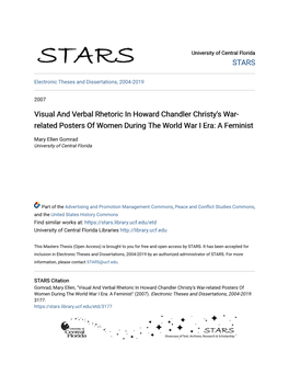 Visual and Verbal Rhetoric in Howard Chandler Christy's War-Related Posters of Women During the World War I Era: a Feminist