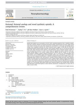 Fentanyl, Fentanyl Analogs and Novel Synthetic Opioids: a Comprehensive Review