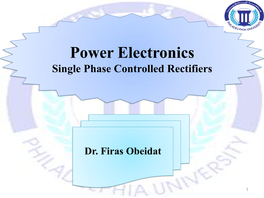 Single Phase Controlled Rectifiers