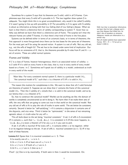 Modal Metalogic: Completeness