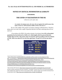 Notice of Critical Information & Liability the Covid-19