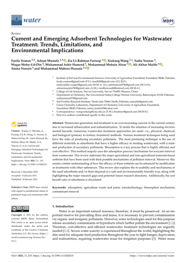 Current and Emerging Adsorbent Technologies for Wastewater Treatment: Trends, Limitations, and Environmental Implications