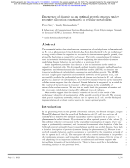 Emergence of Diauxie As an Optimal Growth Strategy Under Resource Allocation Constraints in Cellular Metabolism