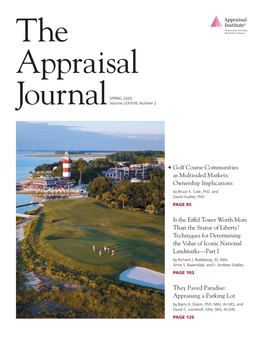 The Appraisal Journal | Spring 2020 | Volume LXXXVIII, Number 2