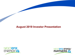 August 2019 Investor Presentation