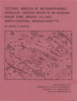 Tectonic Breccia of Metamorphosed Intrusive Igneous Rocks in an Acadian Shear Zone, Brooks Village, North-Central Massachusetts